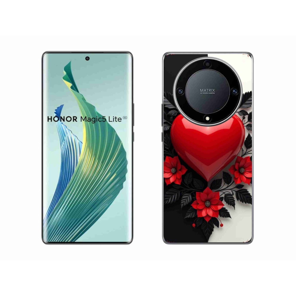 Gél borító mmCase a Honor Magic 5 Lite 5G készülékhez - piros szív