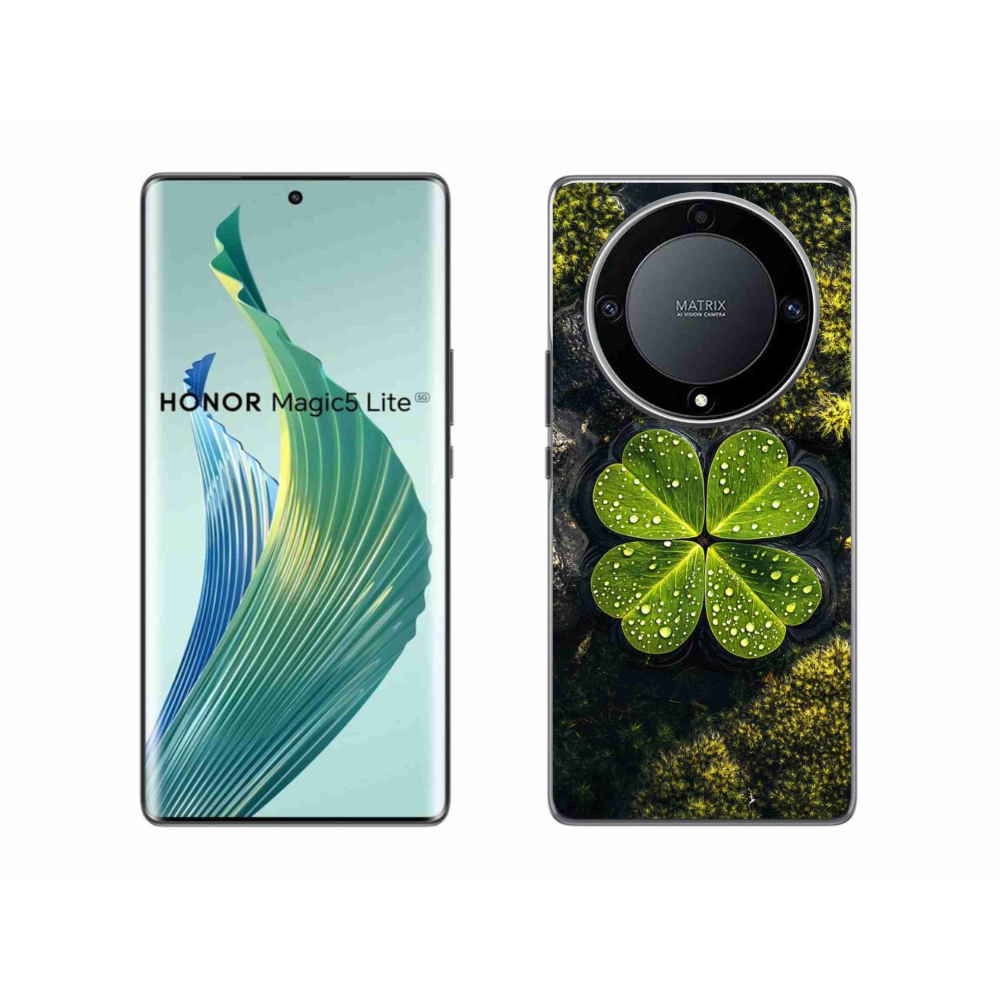 Gél borítás mmCase a Honor Magic 5 Lite 5G számára - négylevelű lóhere