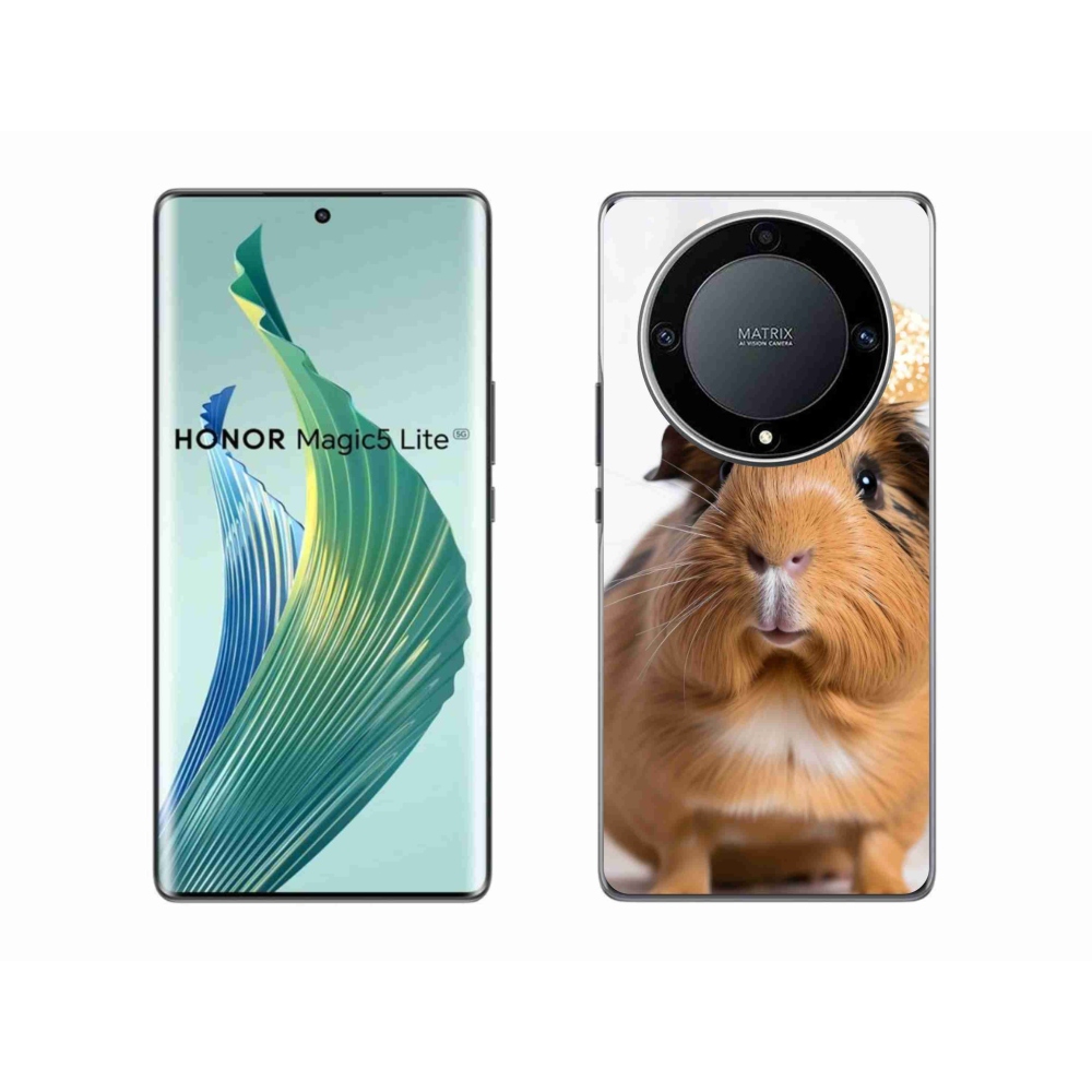 Zselés borítás mmCase a Honor Magic 5 Lite 5G számára - barna tengerimalac