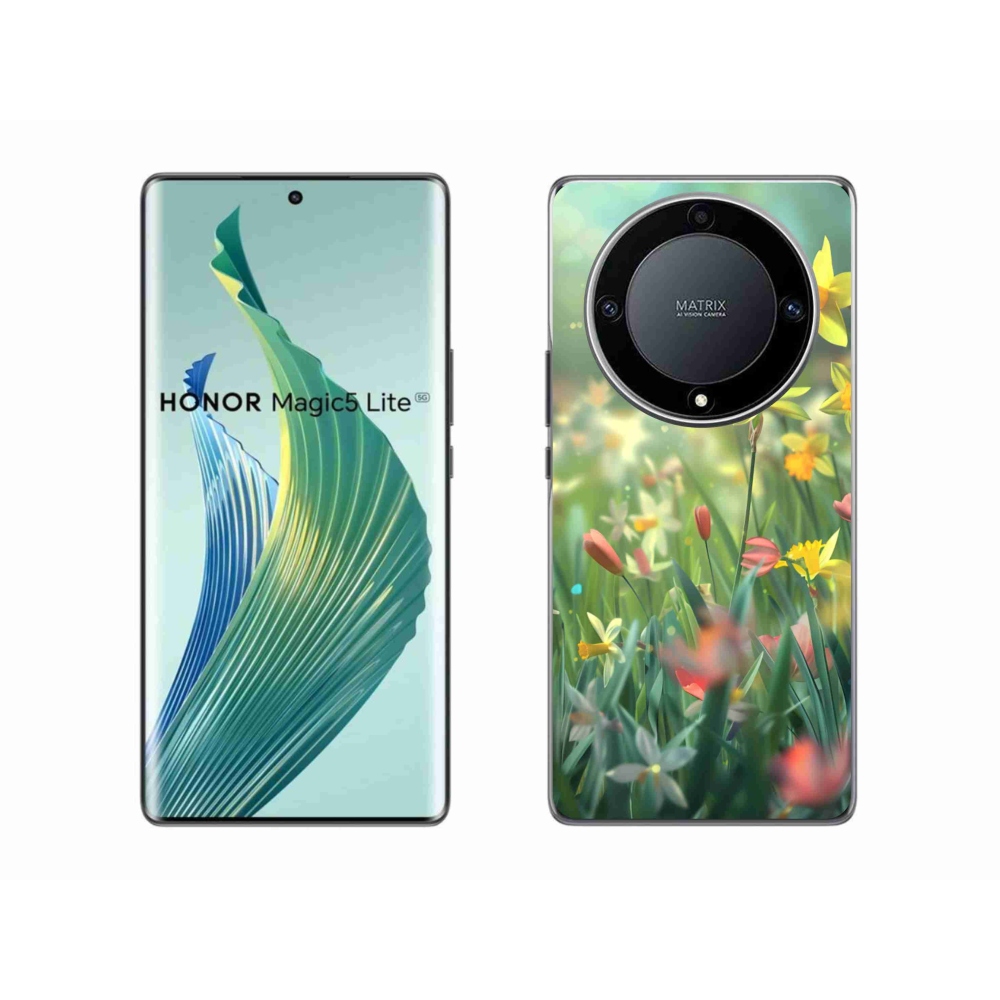 Gél borító mmCase a Honor Magic 5 Lite 5G számára - tavaszi virágok