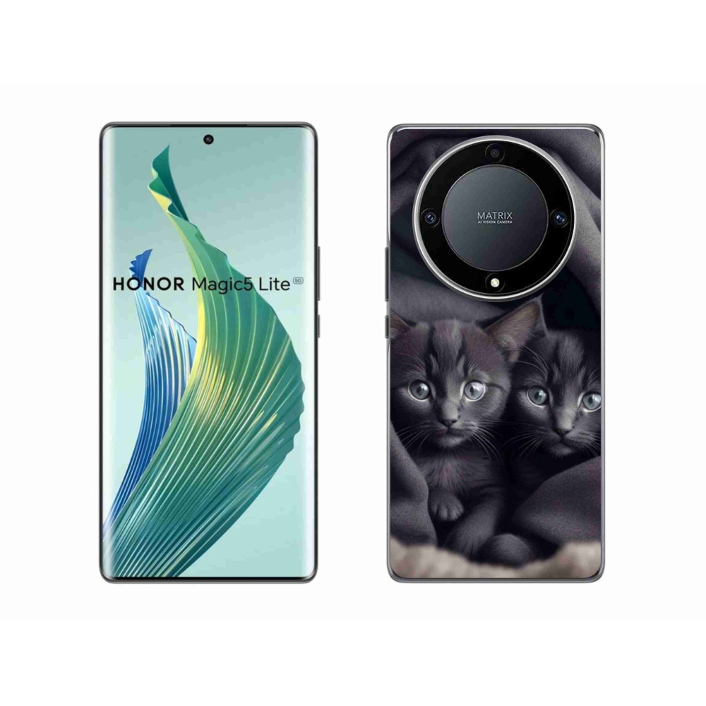 Zselés borítás mmCase a Honor Magic 5 Lite 5G számára - cat duo