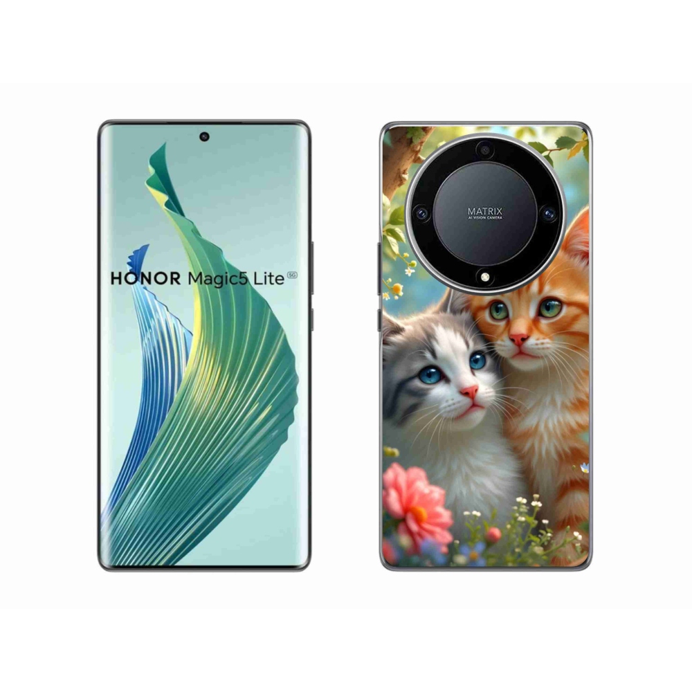 Gél borítás mmCase a Honor Magic 5 Lite 5G számára - macskaszerelem 2