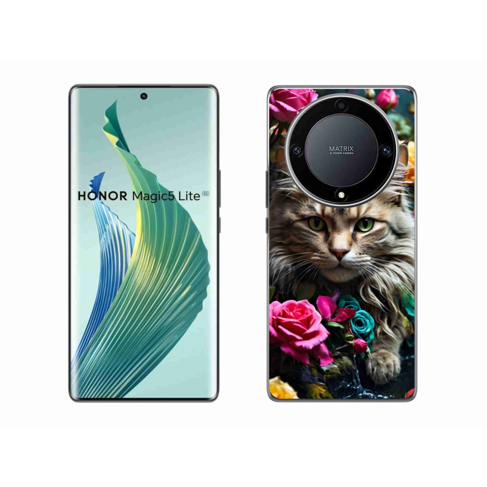 Gél borítás mmCase a Honor Magic 5 Lite 5G számára - macskaszem nézet 2