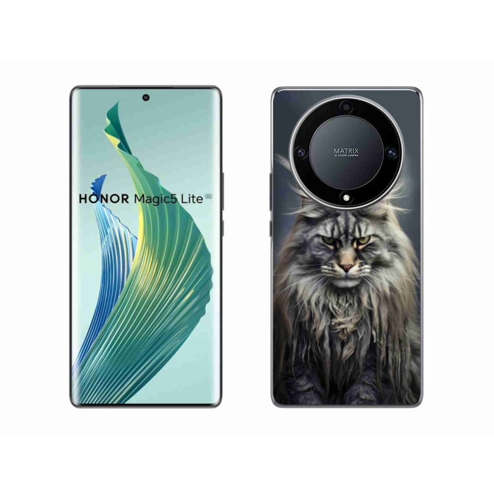Gél borítás mmCase a Honor Magic 5 Lite 5G számára - macskaszem nézet 4