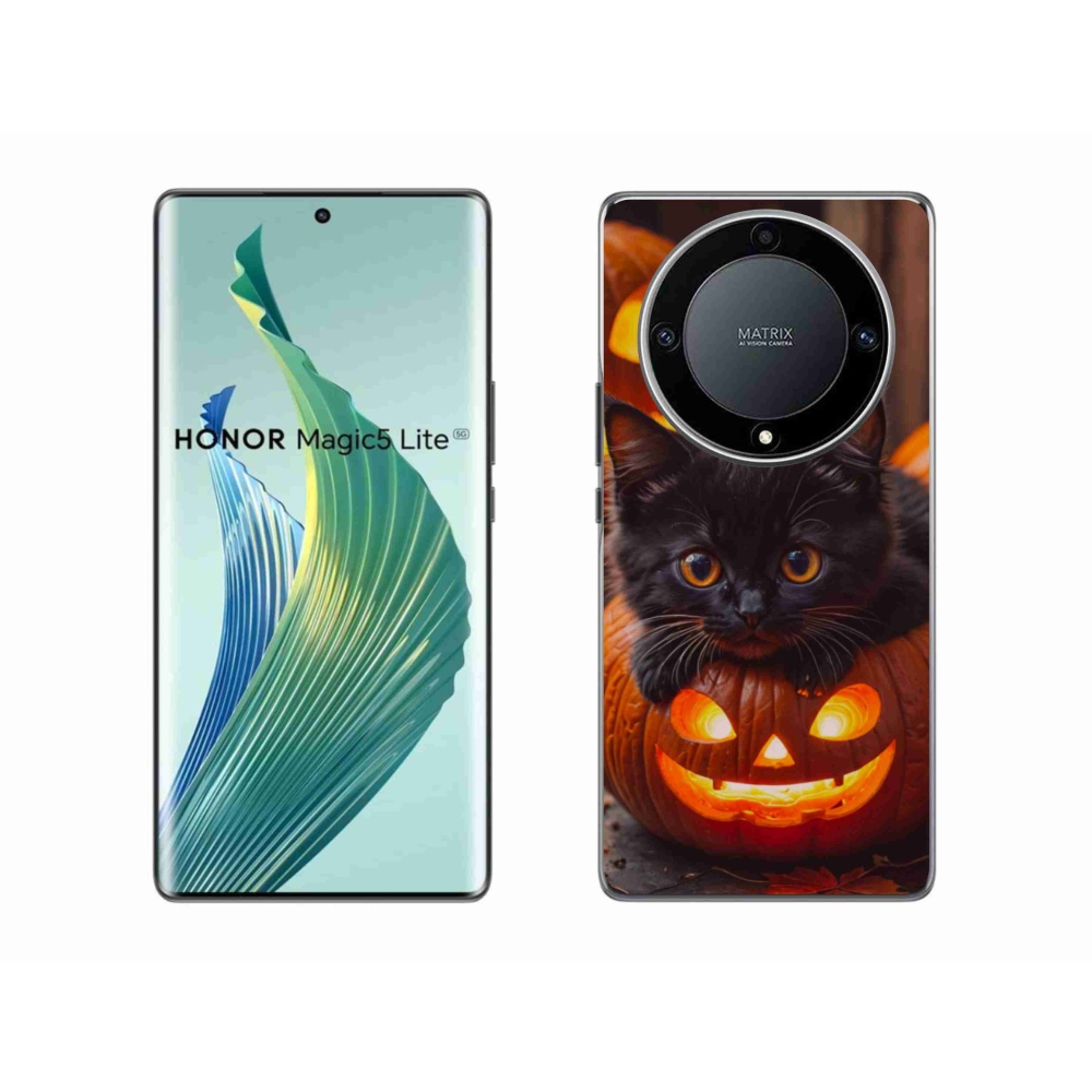 Gél borítás mmCase a Honor Magic 5 Lite 5G számára - cica és tök