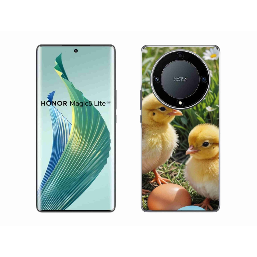 Gél borítás mmCase a Honor Magic 5 Lite 5G számára - csirkék