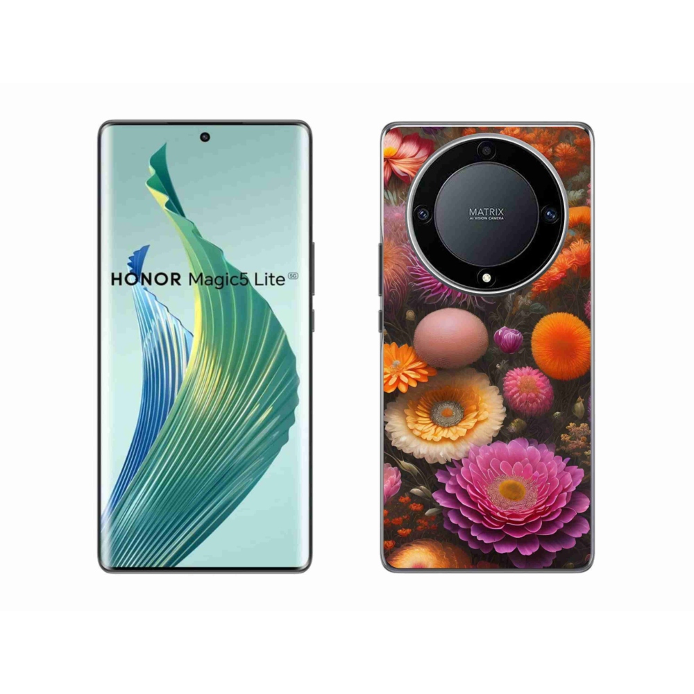 Gél borítás mmCase a Honor Magic 5 Lite 5G számára - virágos kompozíció
