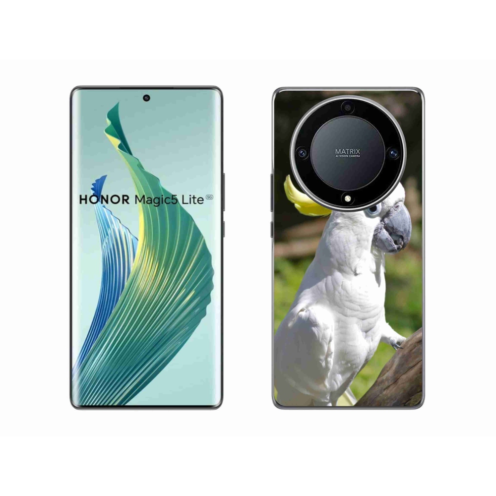 Gél borítás mmCase a Honor Magic 5 Lite 5G számára - papagáj kakadu 2
