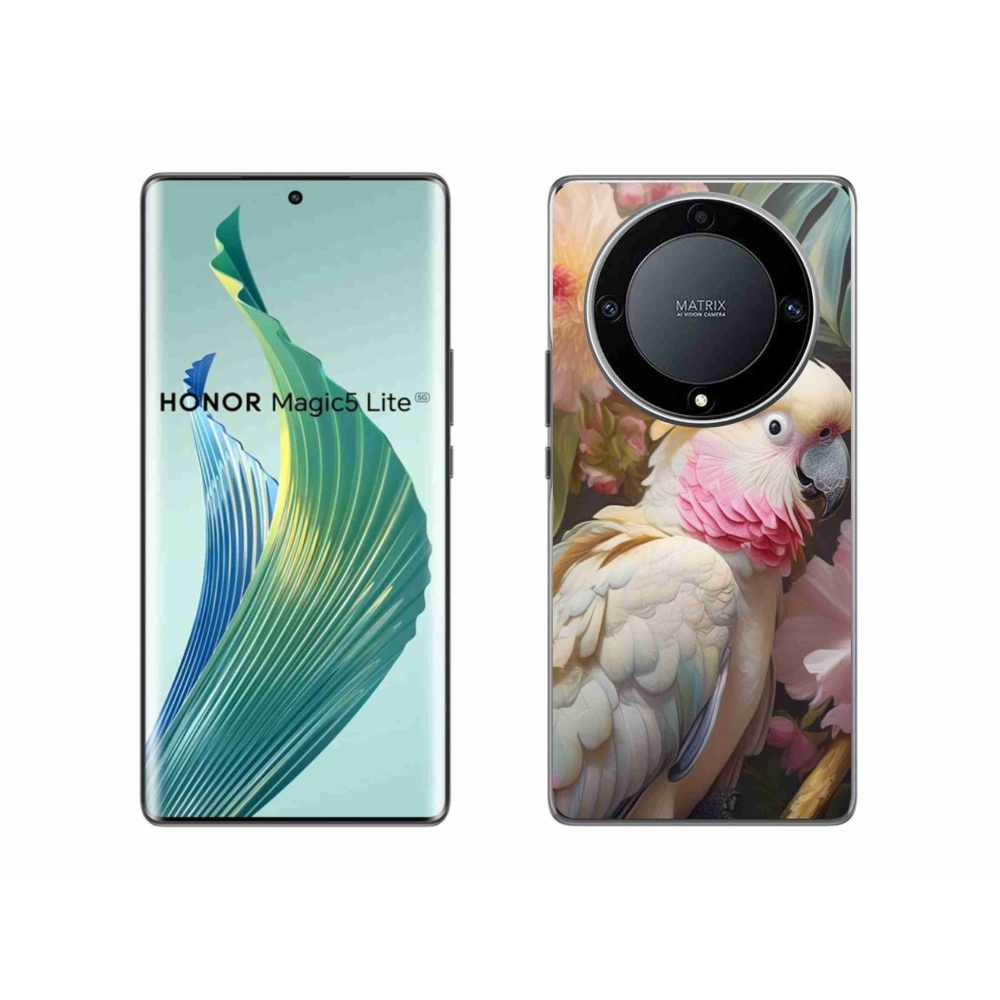Gél borítás mmCase a Honor Magic 5 Lite 5G készülékhez - papagáj kakadu rózsaszín 2