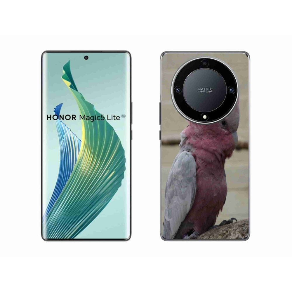 Zselés borítás mmCase a Honor Magic 5 Lite 5G készülékhez - papagáj kakadu rózsaszínű
