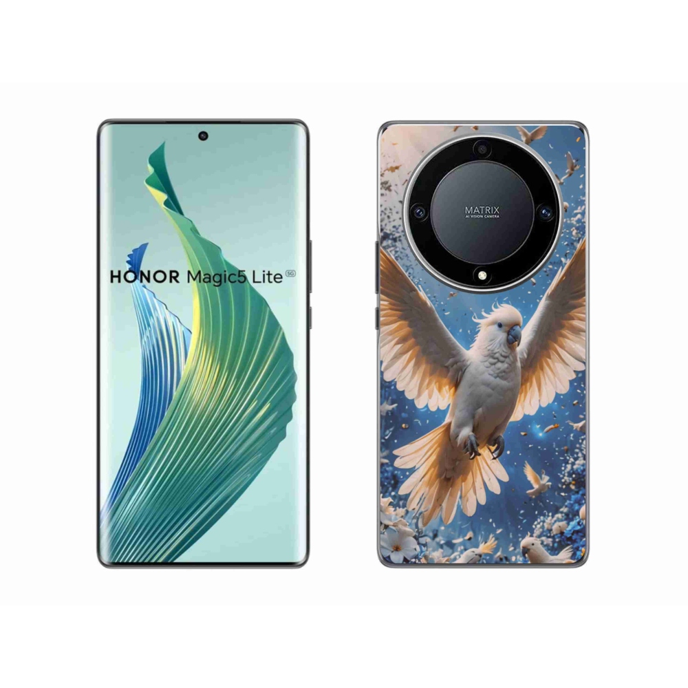 Gél borítás mmCase a Honor Magic 5 Lite 5G számára - papagáj kakadu