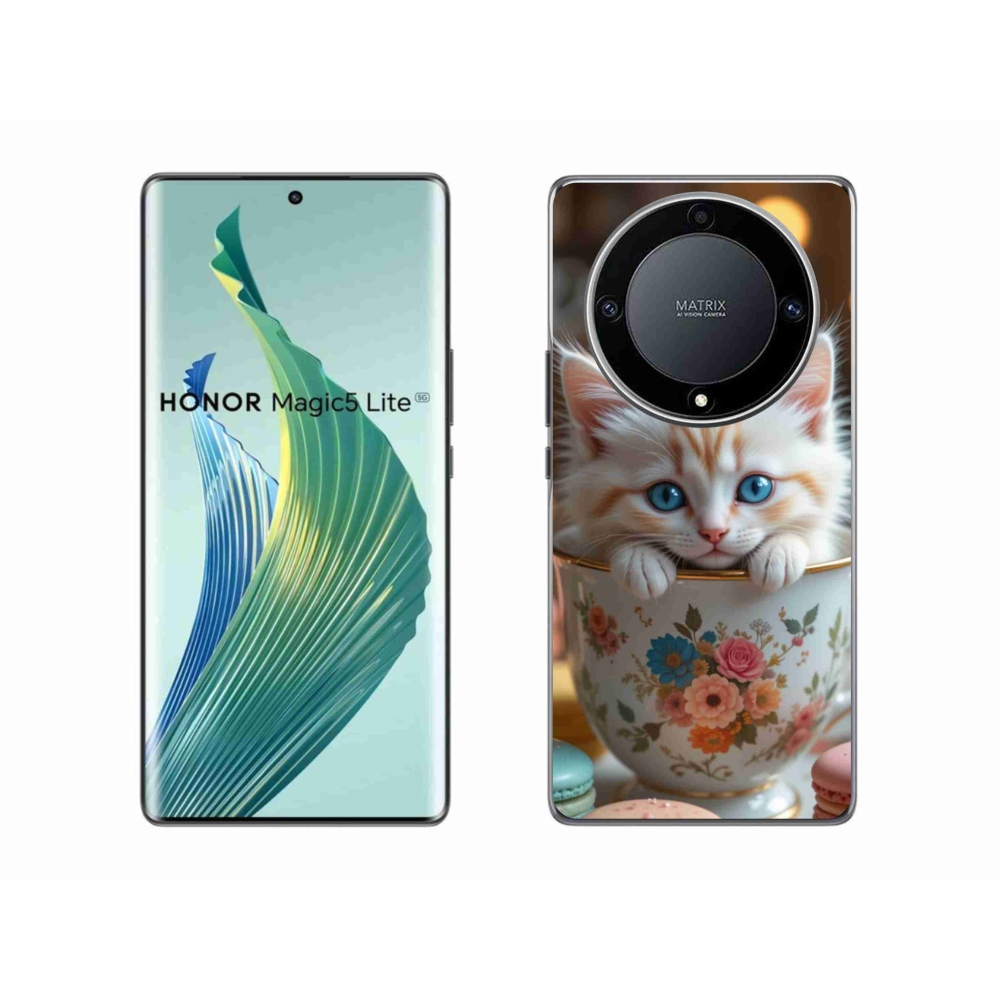 Gél borító mmCase a Honor Magic 5 Lite 5G számára - aranyos cica 6