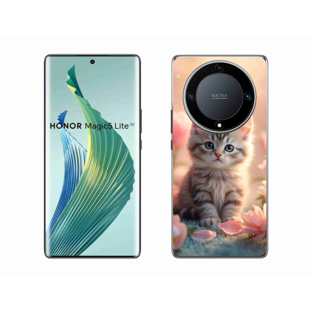 Gél borítás mmCase a Honor Magic 5 Lite 5G számára - aranyos cica 8