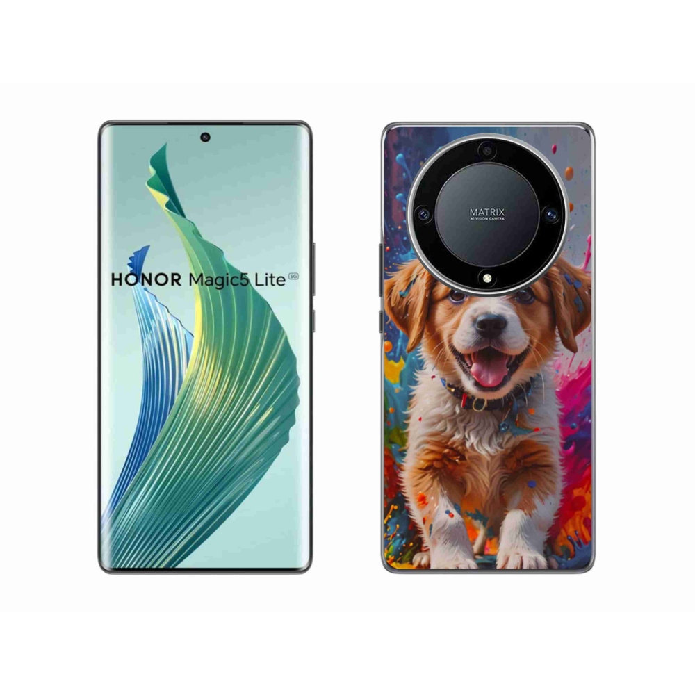 Gél borító mmCase a Honor Magic 5 Lite 5G számára - aranyos kiskutya 3