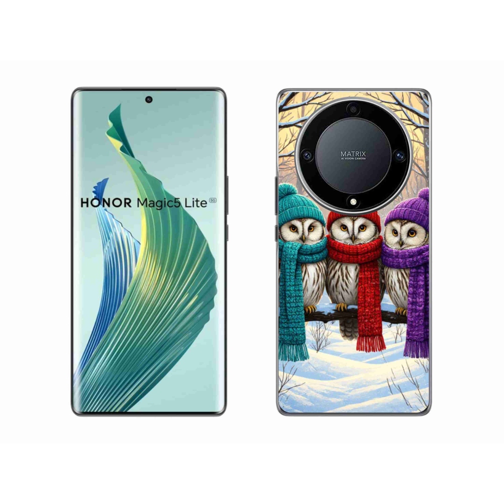 Gél borítás mmCase a Honor Magic 5 Lite 5G számára - bagoly barátok