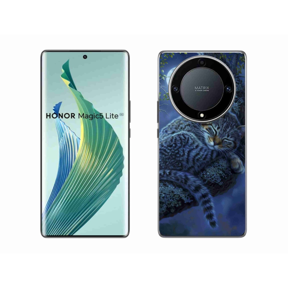 Gél borítás mmCase a Honor Magic 5 Lite 5G számára - alvó macska
