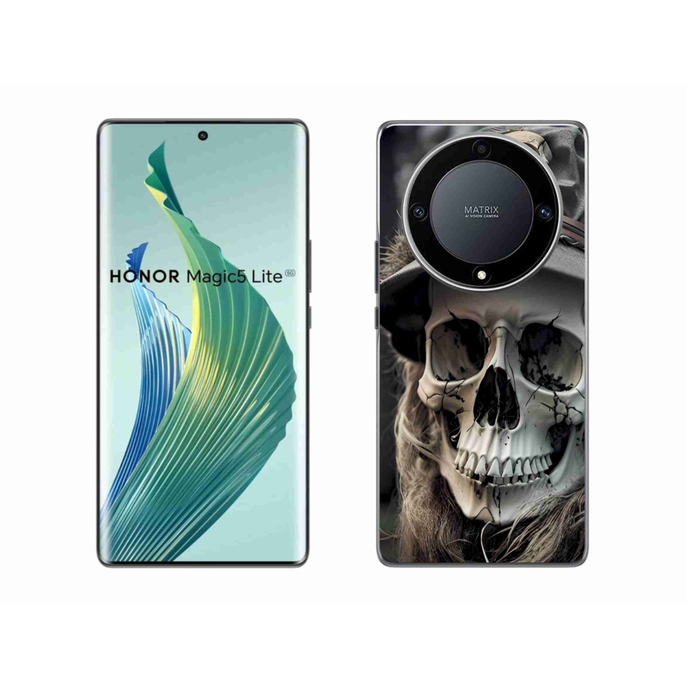 Gél borítás mmCase a Honor Magic 5 Lite 5G számára - sötét koponya