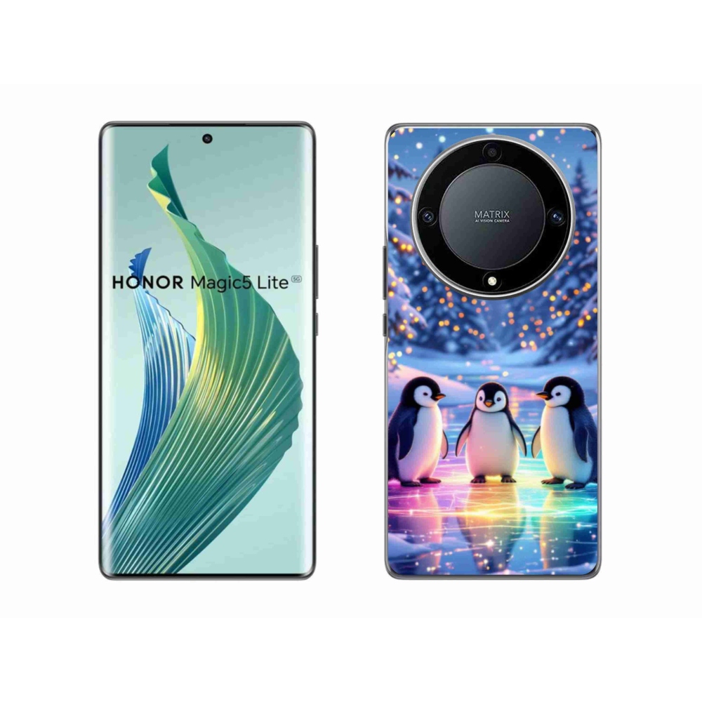 Gél borítás mmCase a Honor Magic 5 Lite 5G számára - Pingvinek