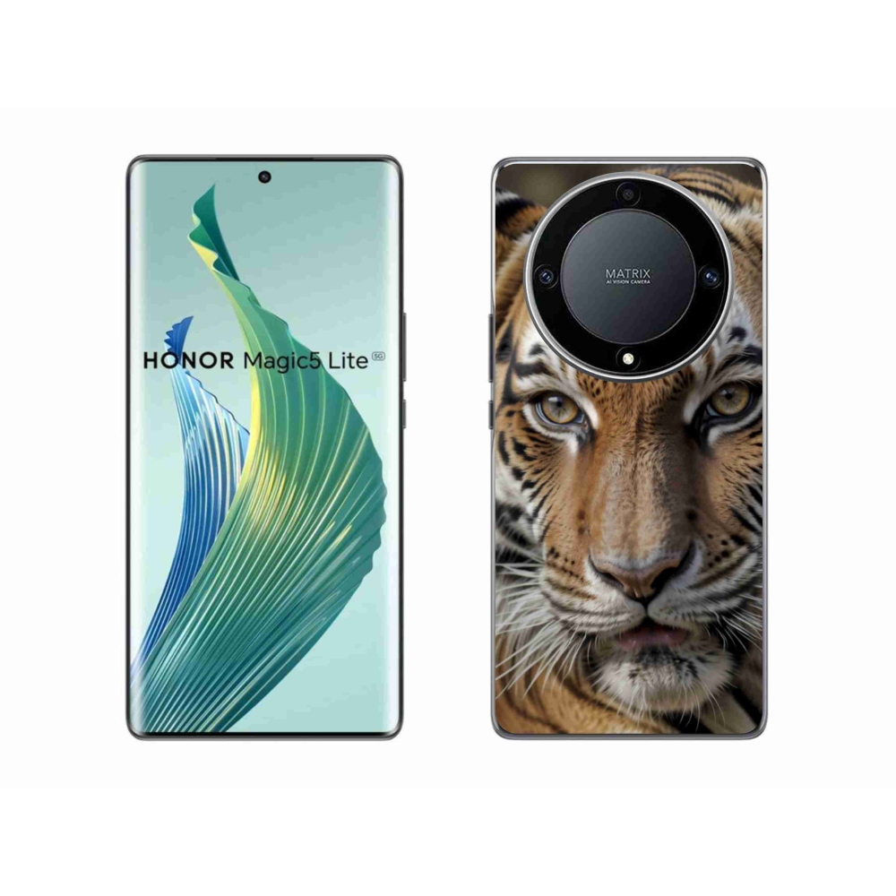 Gél borítás mmCase a Honor Magic 5 Lite 5G számára - tigris nézet
