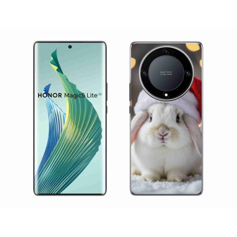 Gél borítás mmCase a Honor Magic 5 Lite 5G számára - Karácsonyi nyúl