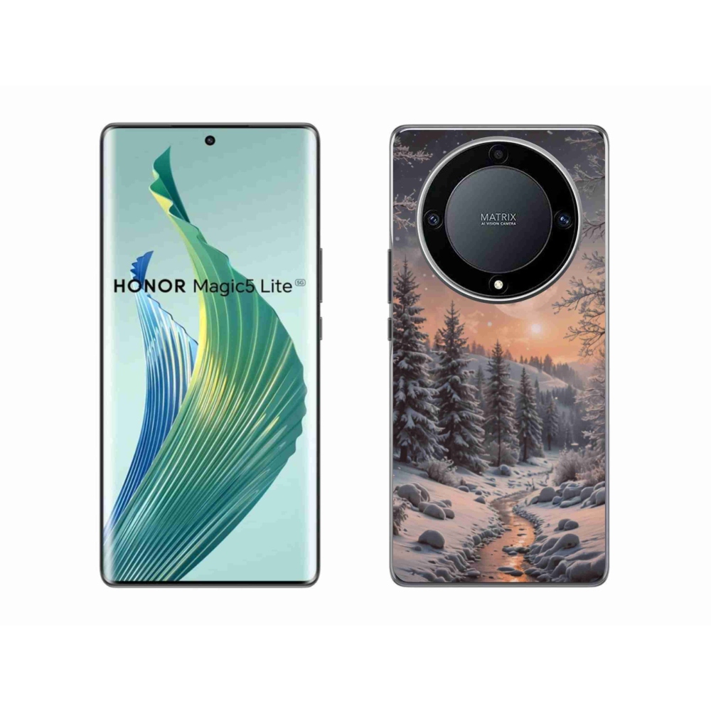 Gél borítás mmCase a Honor Magic 5 Lite 5G számára - téli táj 2