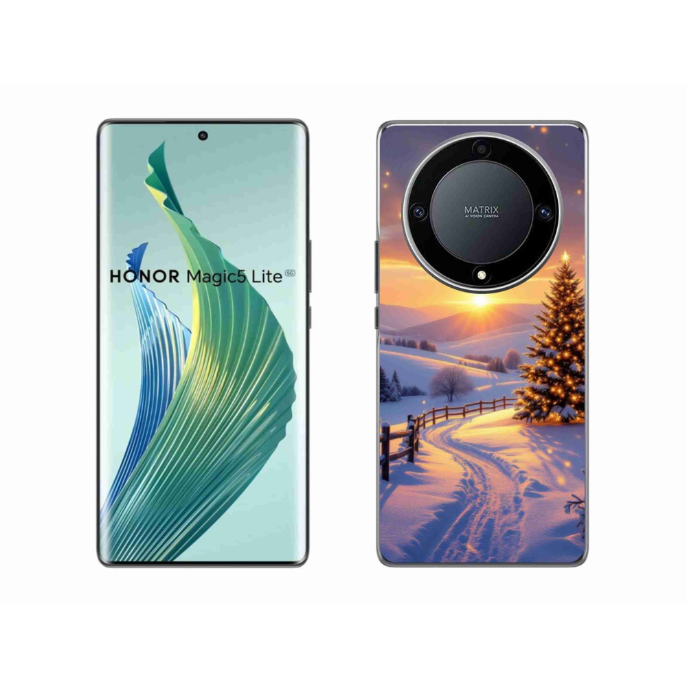 Gél borítás mmCase a Honor Magic 5 Lite 5G számára - téli tájkép