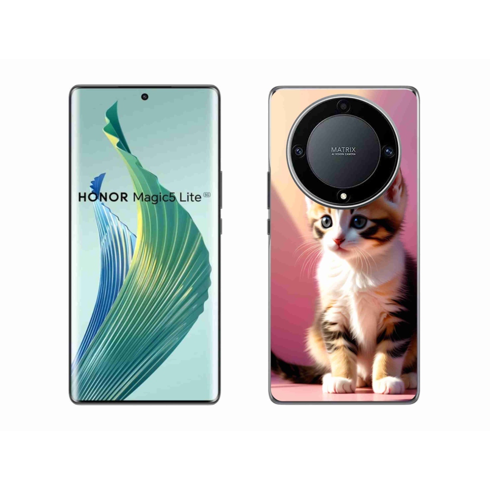 Gél borítás mmCase a Honor Magic 5 Lite 5G számára - kíváncsi cica 2