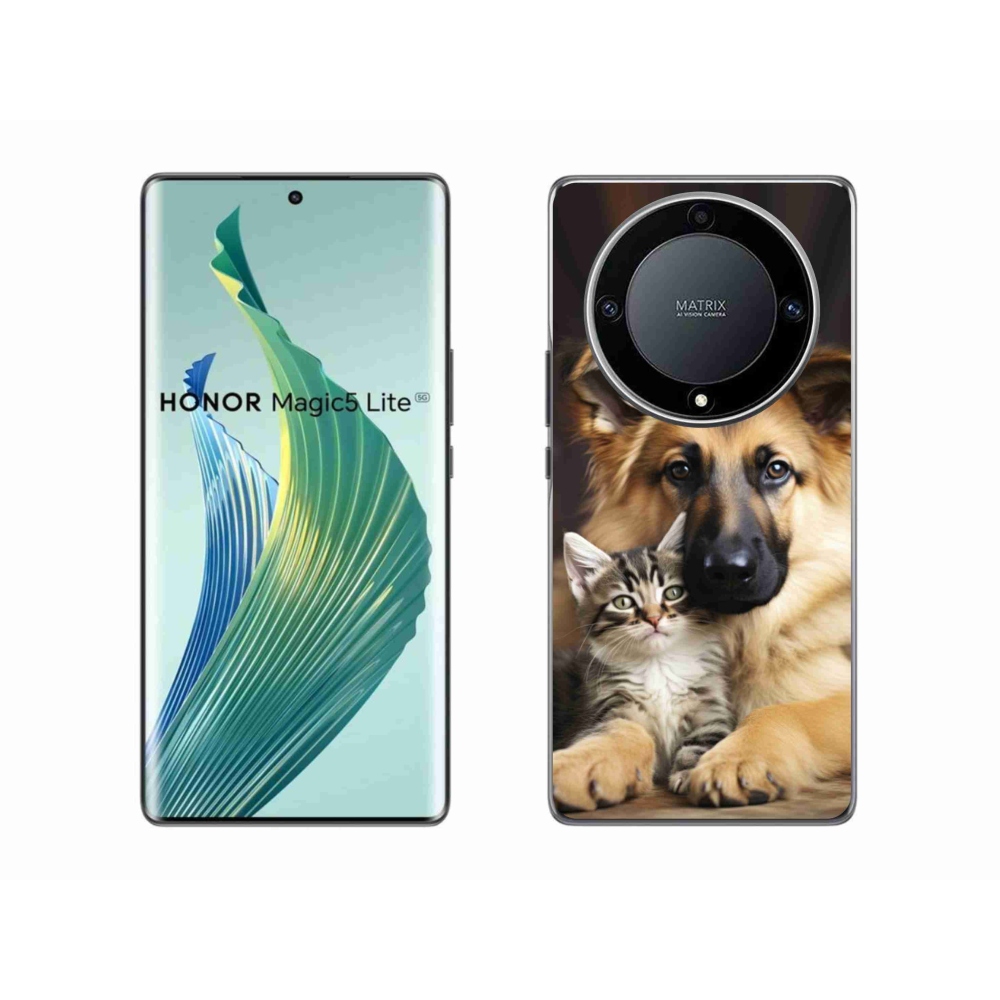 Gél borítás mmCase a Honor Magic 5 Lite 5G számára - állatbarátság