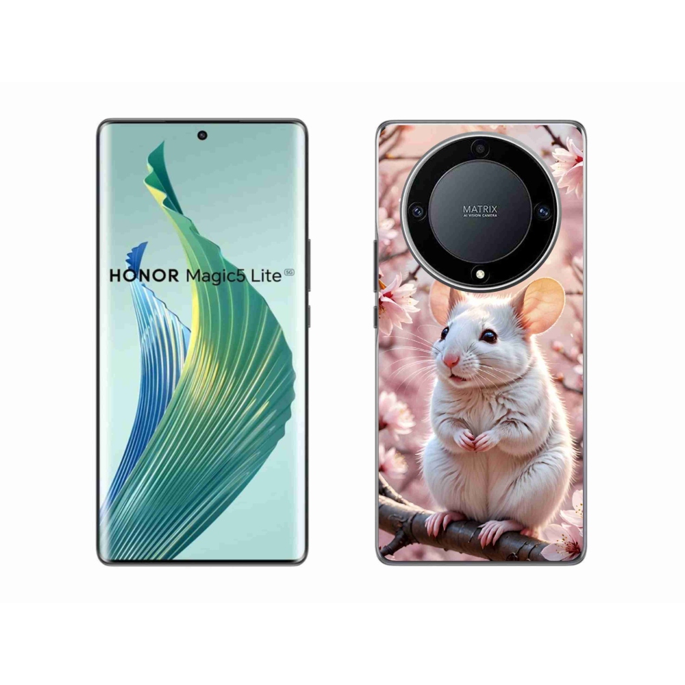 mmCase géltok az Honor Magic 5 Lite-hoz – fehér egér egy ágon