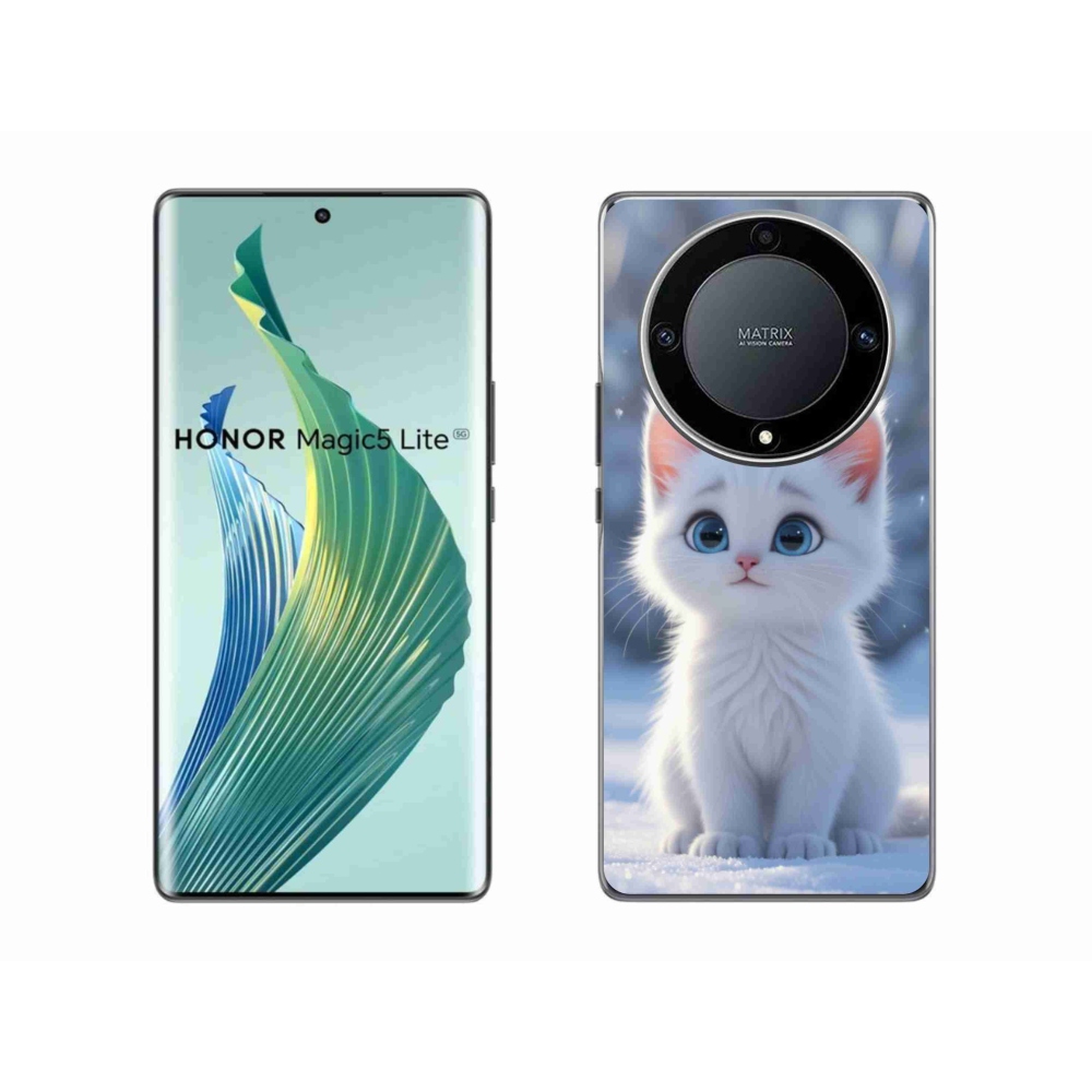 mmCase géltok az Honor Magic 5 Lite-hoz – fehér cica 3