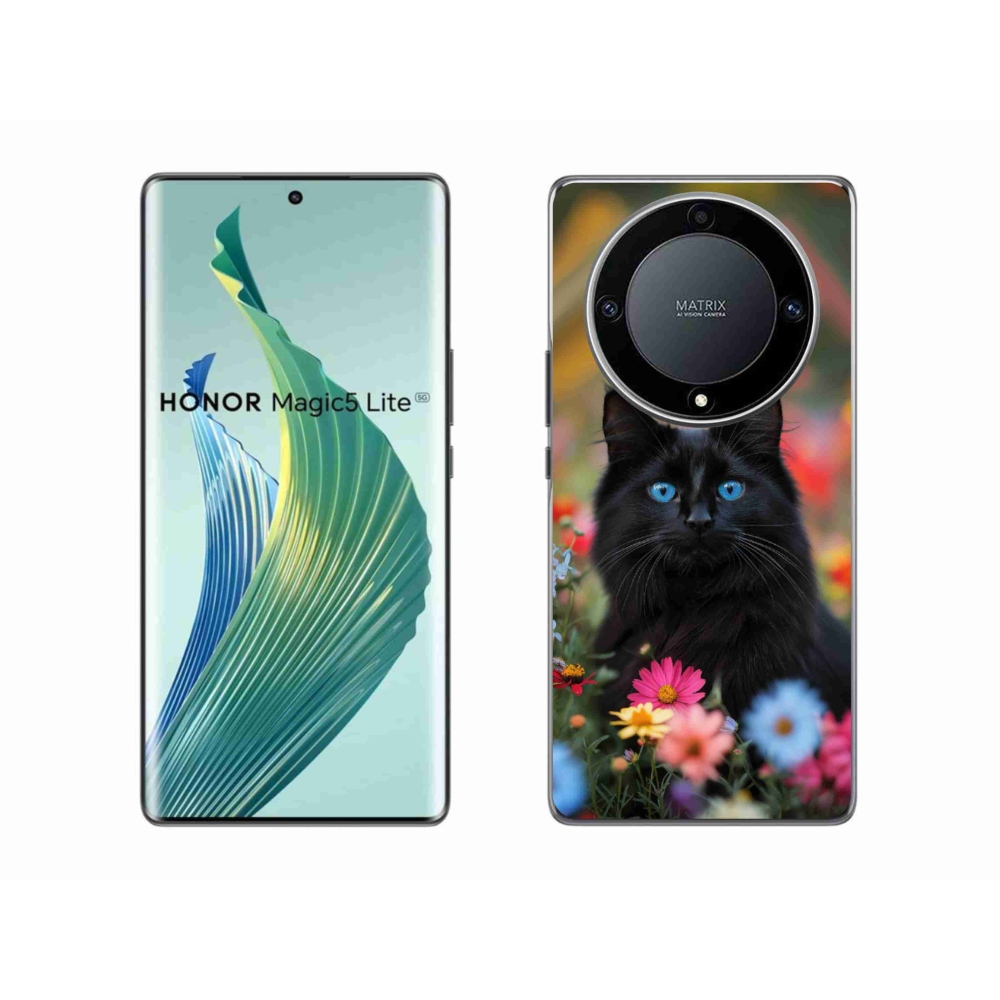mmCase gél tok az Honor Magic 5 Lite-hoz – fekete cica 4