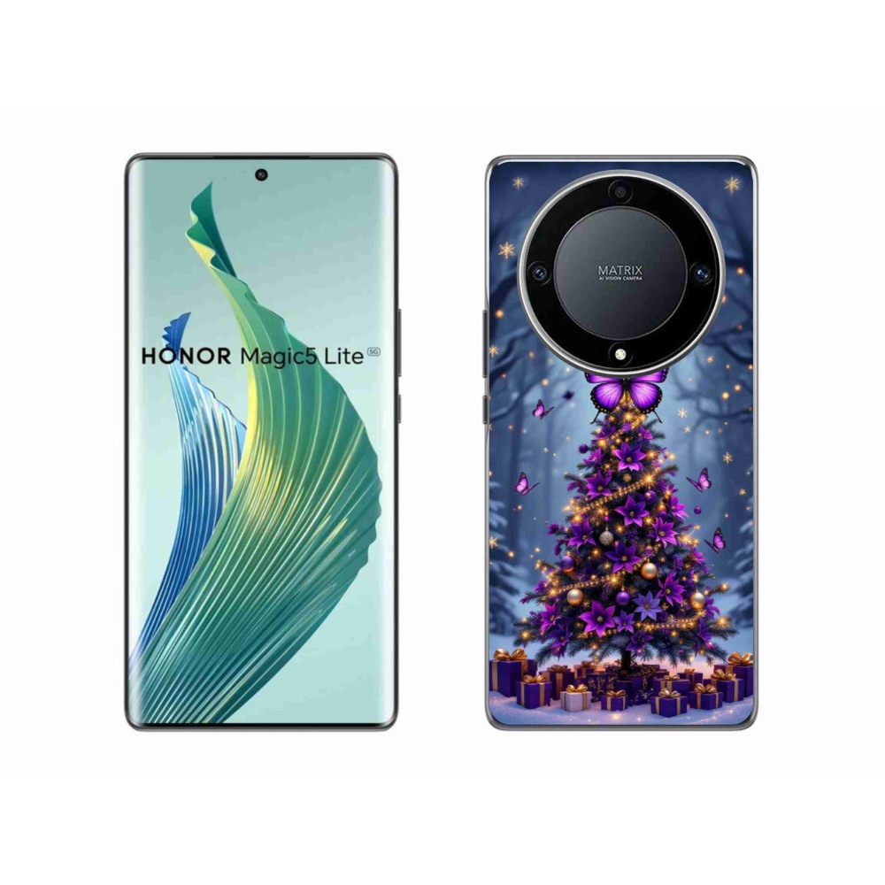mmCase gél tok az Honor Magic 5 Lite-hoz – pillangós karácsonyfa
