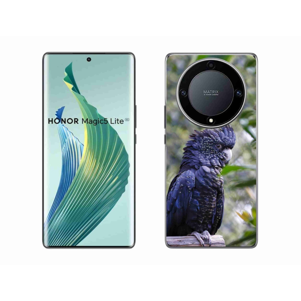 mmCase géltok az Honor Magic 5 Lite-hoz – fekete kakadu papagáj