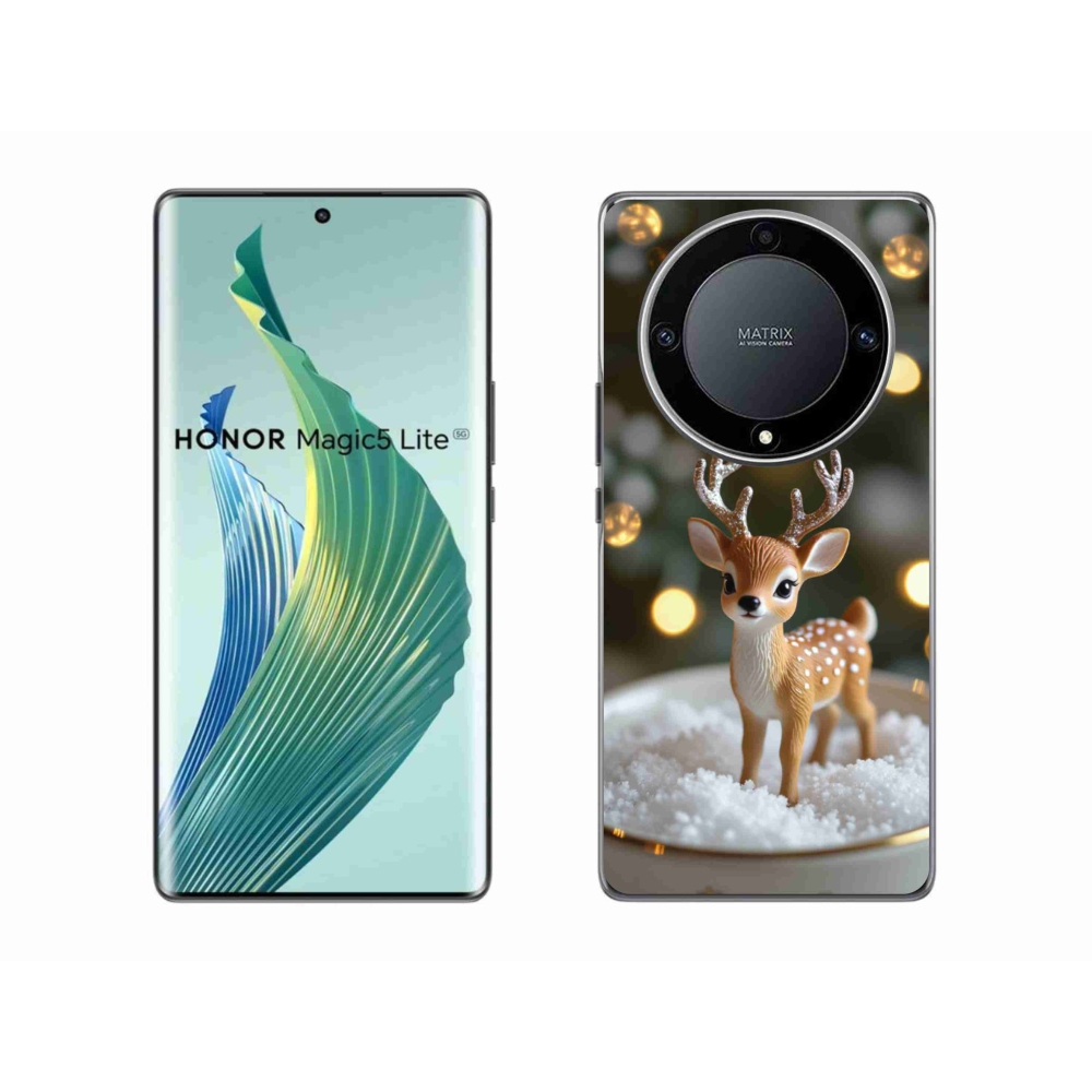 mmCase gél tok az Honor Magic 5 Lite-hoz – aranyos karácsonyi szarvas