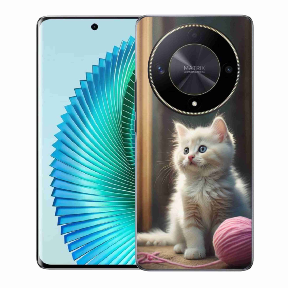Zselés borítás mmCase a Honor Magic 6 Lite 5G készülékhez - fehér cica 2