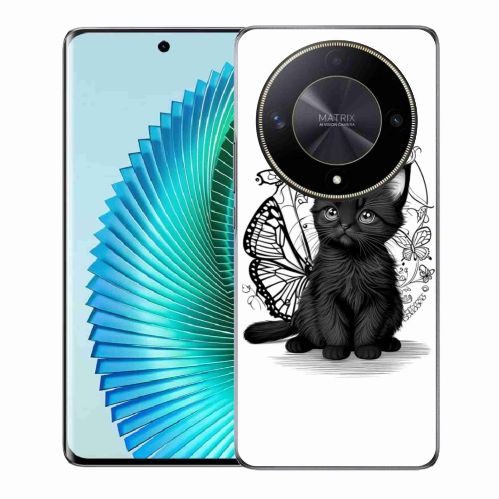Gél borítás mmCase a Honor Magic 6 Lite 5G készülékhez - fekete cica