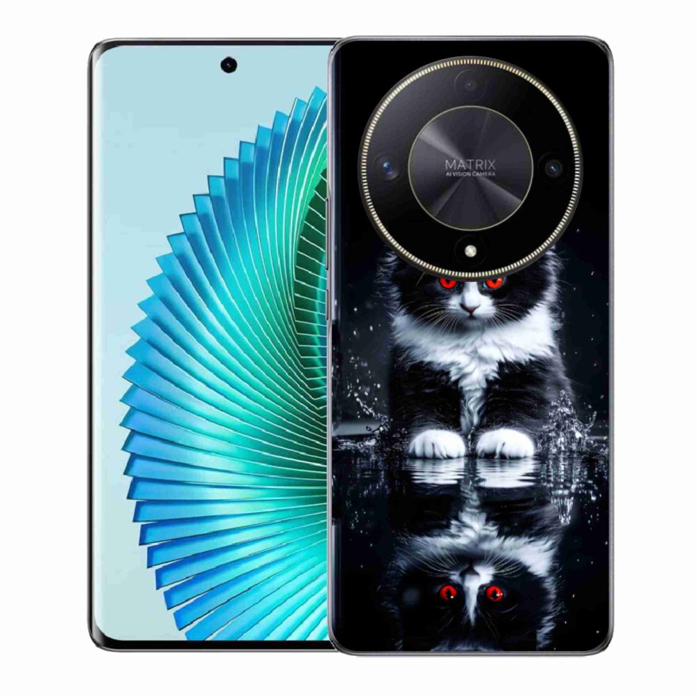 Gél borítás mmCase a Honor Magic 6 Lite 5G készülékhez - fekete-fehér cica