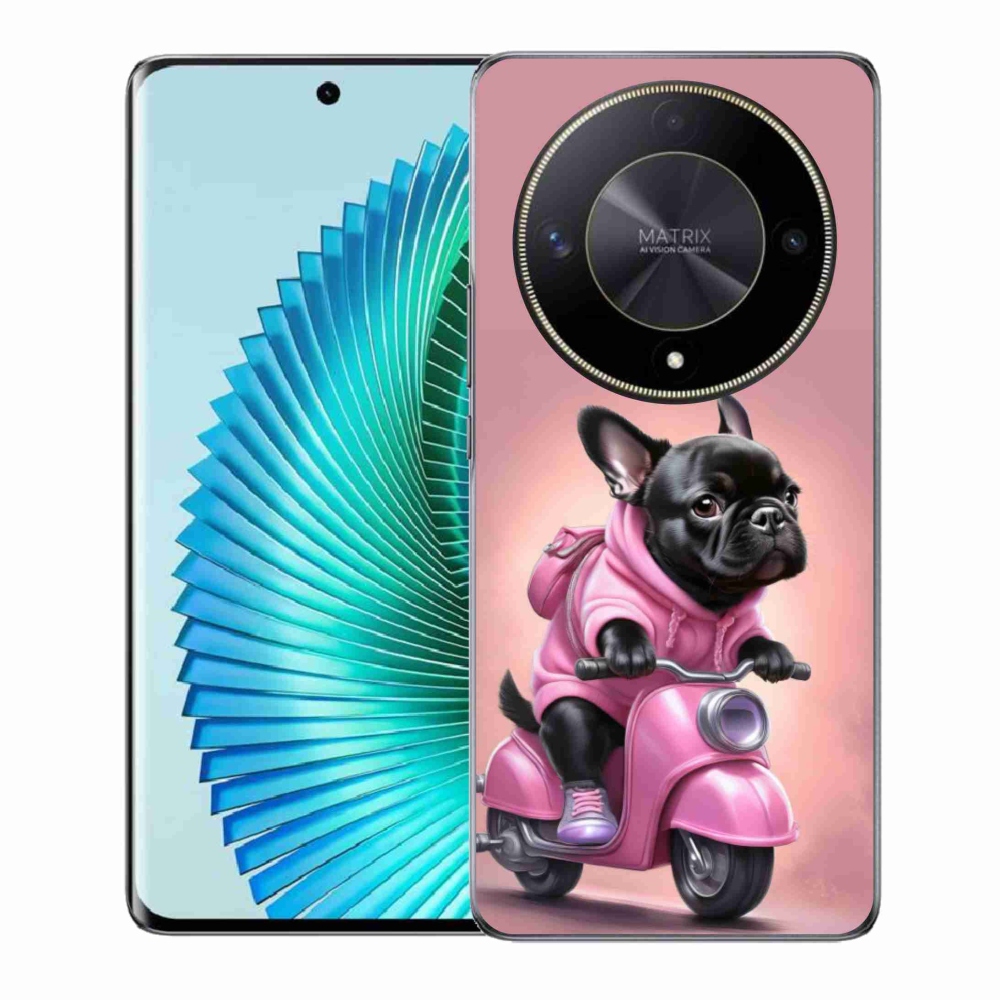 Gél borítás mmCase a Honor Magic 6 Lite 5G számára - Francia bulldog egy robogón