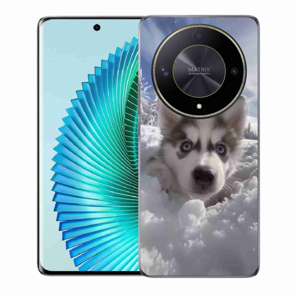 Gél borítás mmCase a Honor Magic 6 Lite 5G számára - husky a hóban
