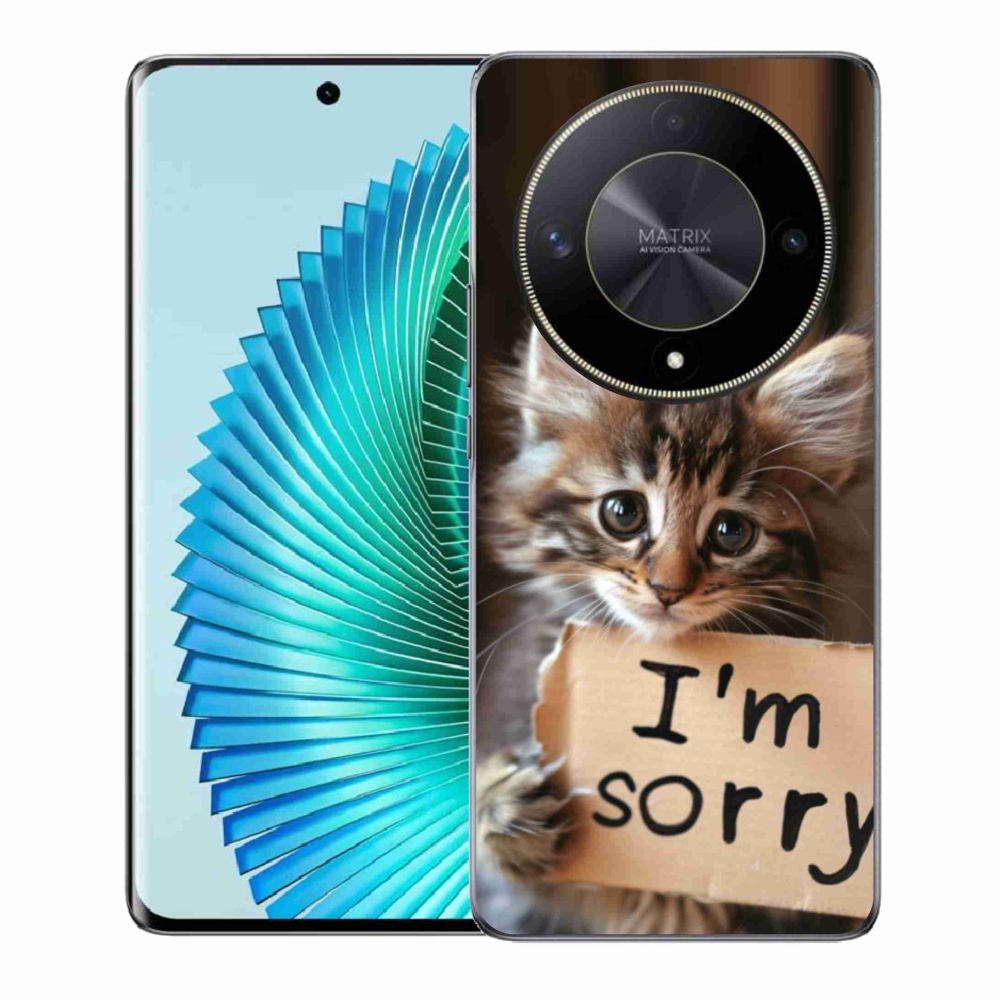 Gél borítás mmCase a Honor Magic 6 Lite 5G számára - macska bocsánatkérése