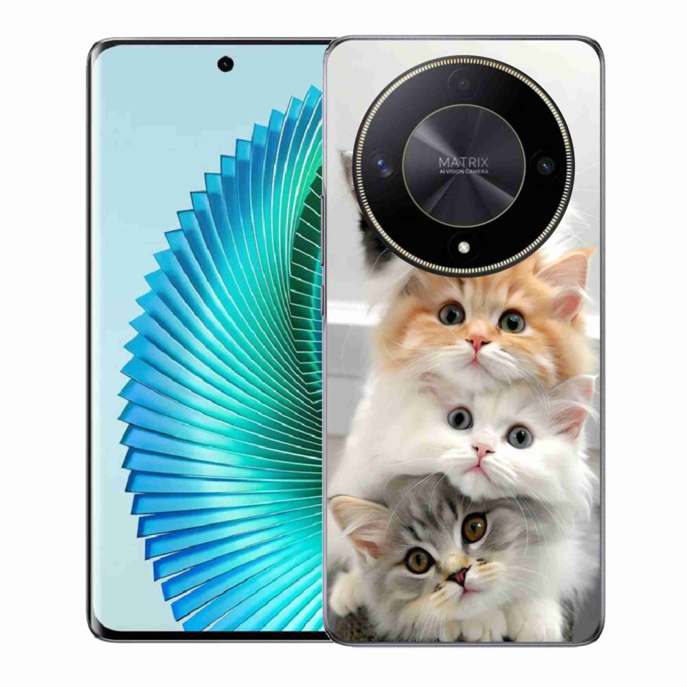 Zselés borítás mmCase a Honor Magic 6 Lite 5G számára - macska csokor