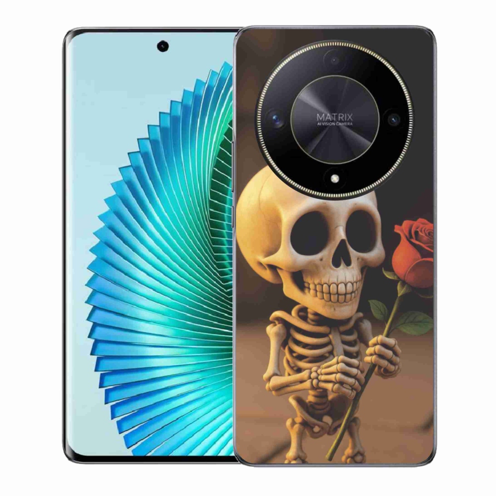 Gél borítás mmCase a Honor Magic 6 Lite 5G számára - csontváz rózsával