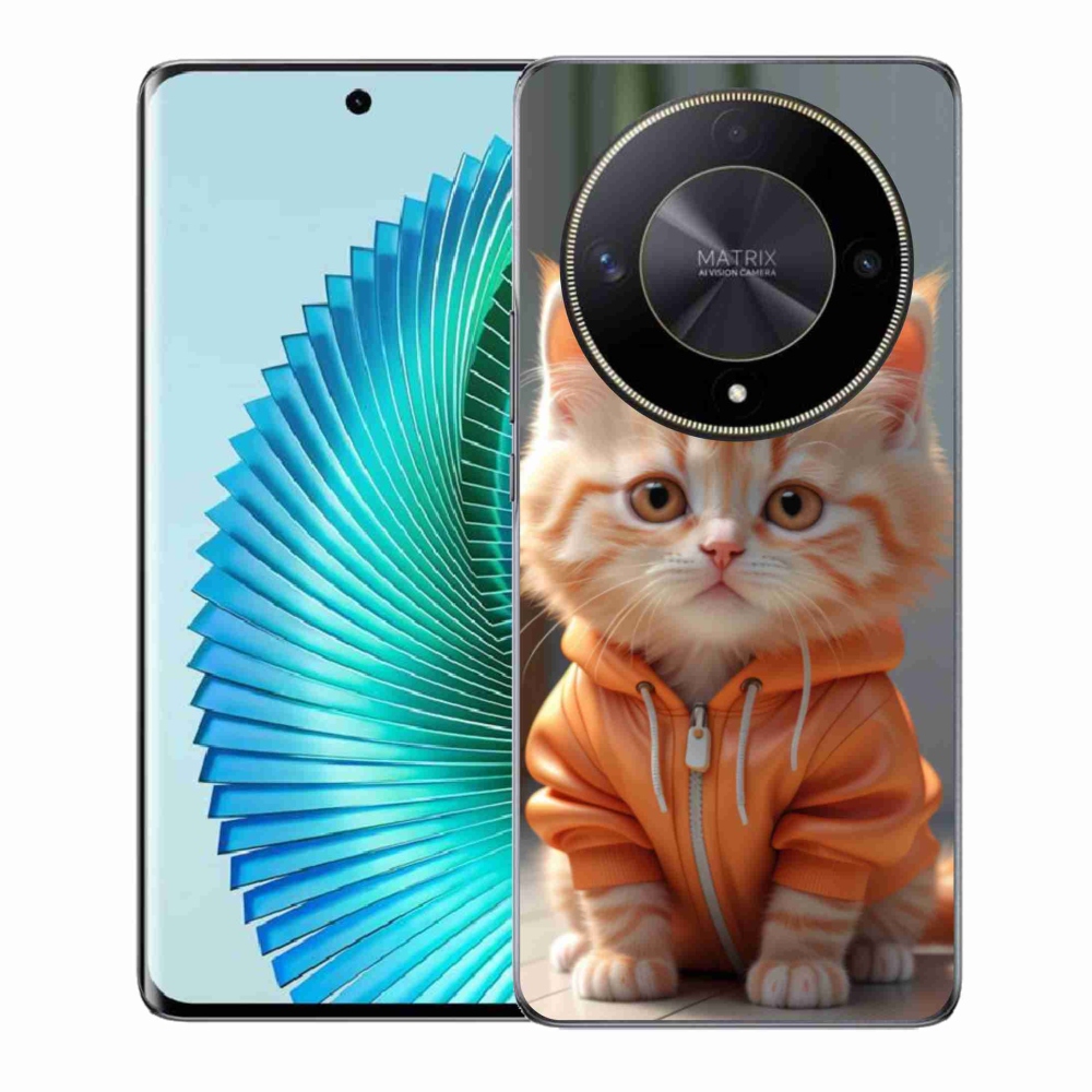 Gél borítás mmCase a Honor Magic 6 Lite 5G számára - cica egy melegítőben