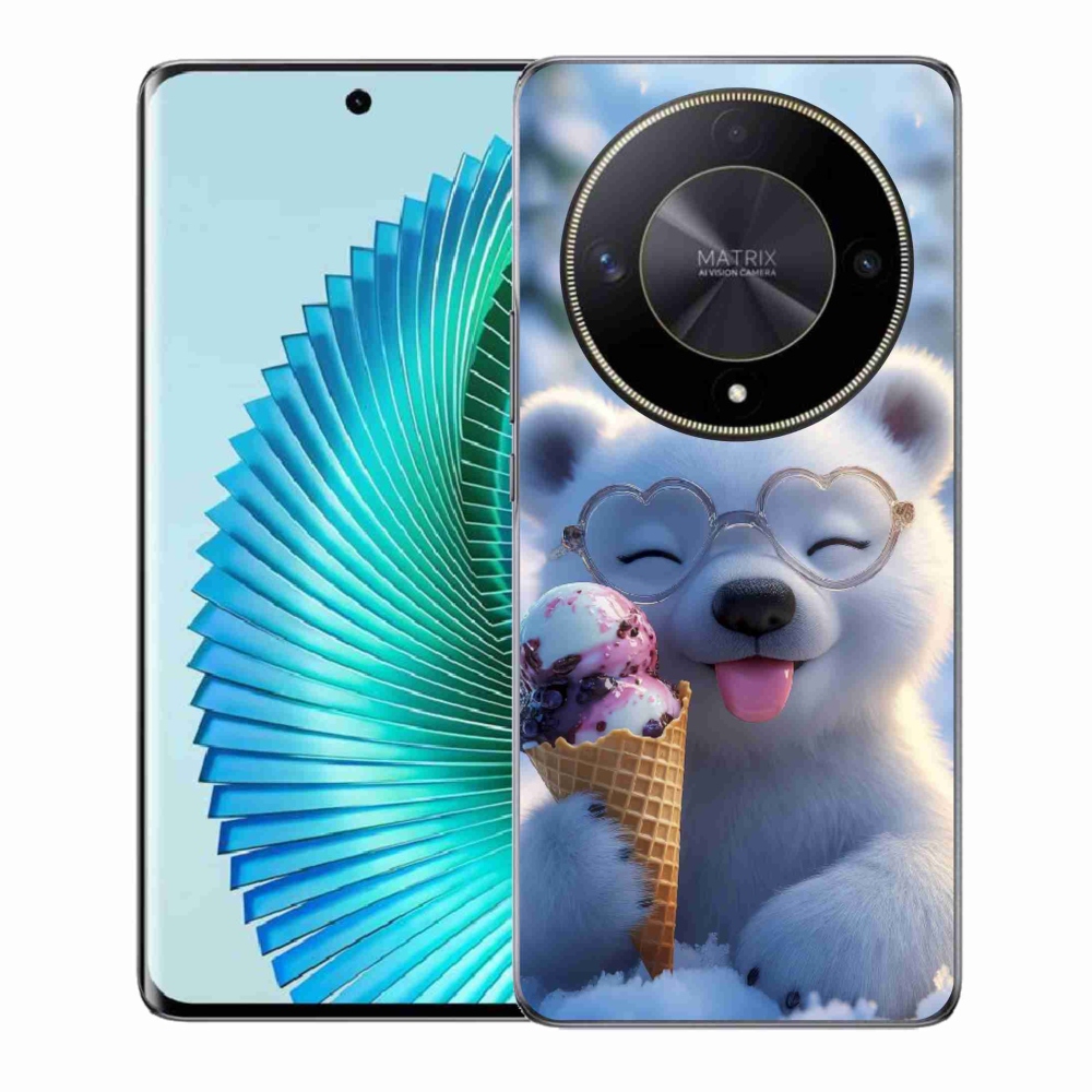 mmCase géltok az Honor Magic 6 Lite 5G-hez – jégkrémet evő mackó