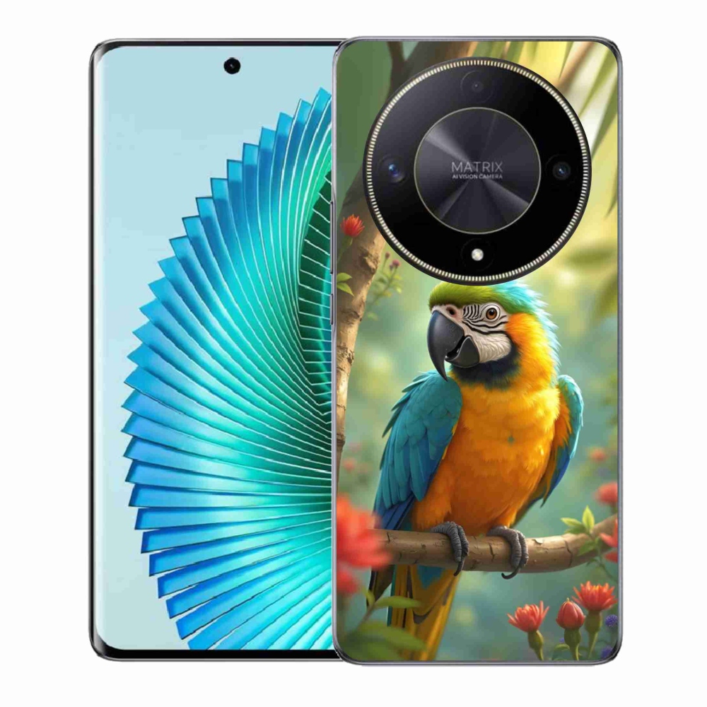 mmCase géltok az Honor Magic 6 Lite 5G-hez – kék-sárga ara papagáj
