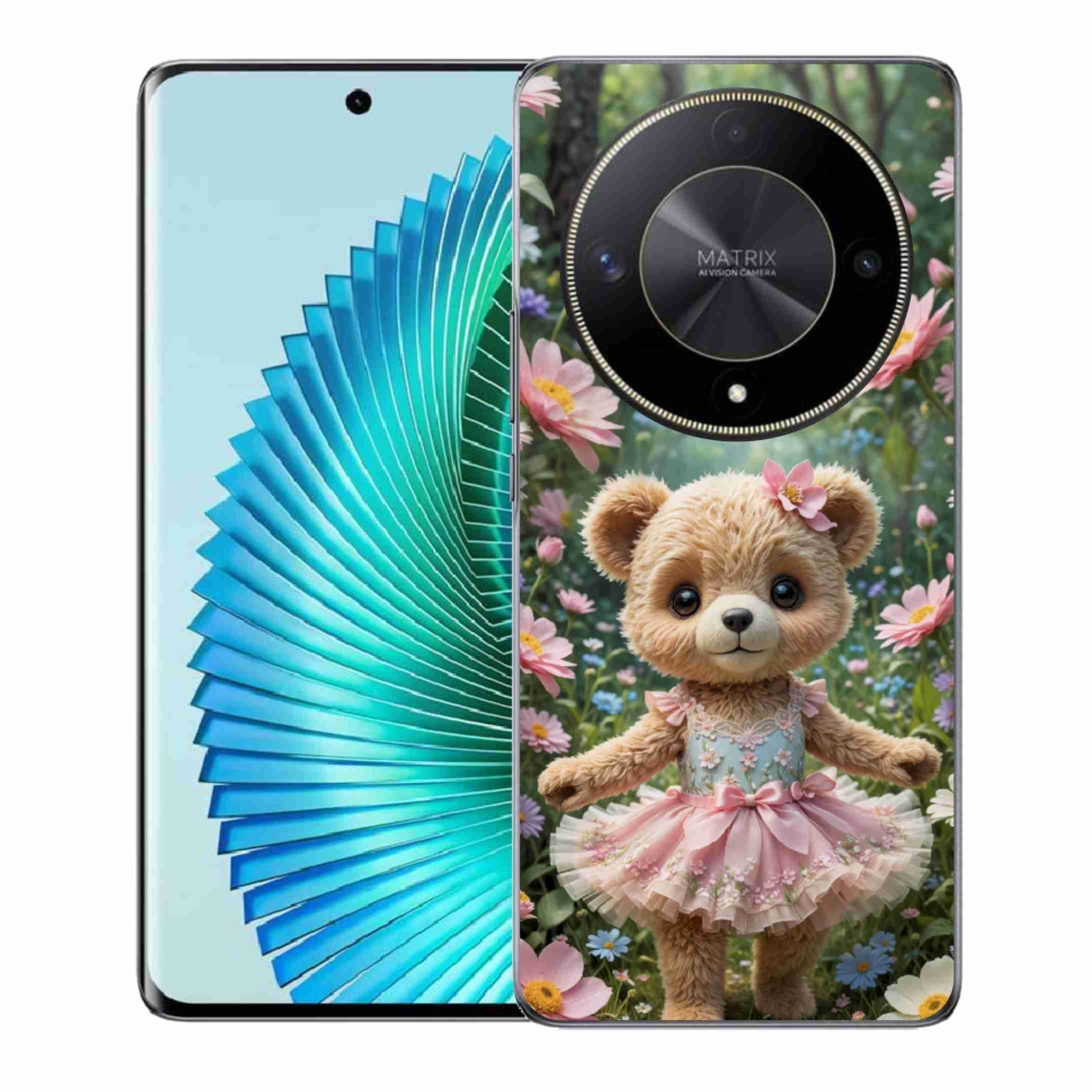 mmCase gél tok az Honor Magic 6 Lite 5G-hez – aranyos mackó virágok között
