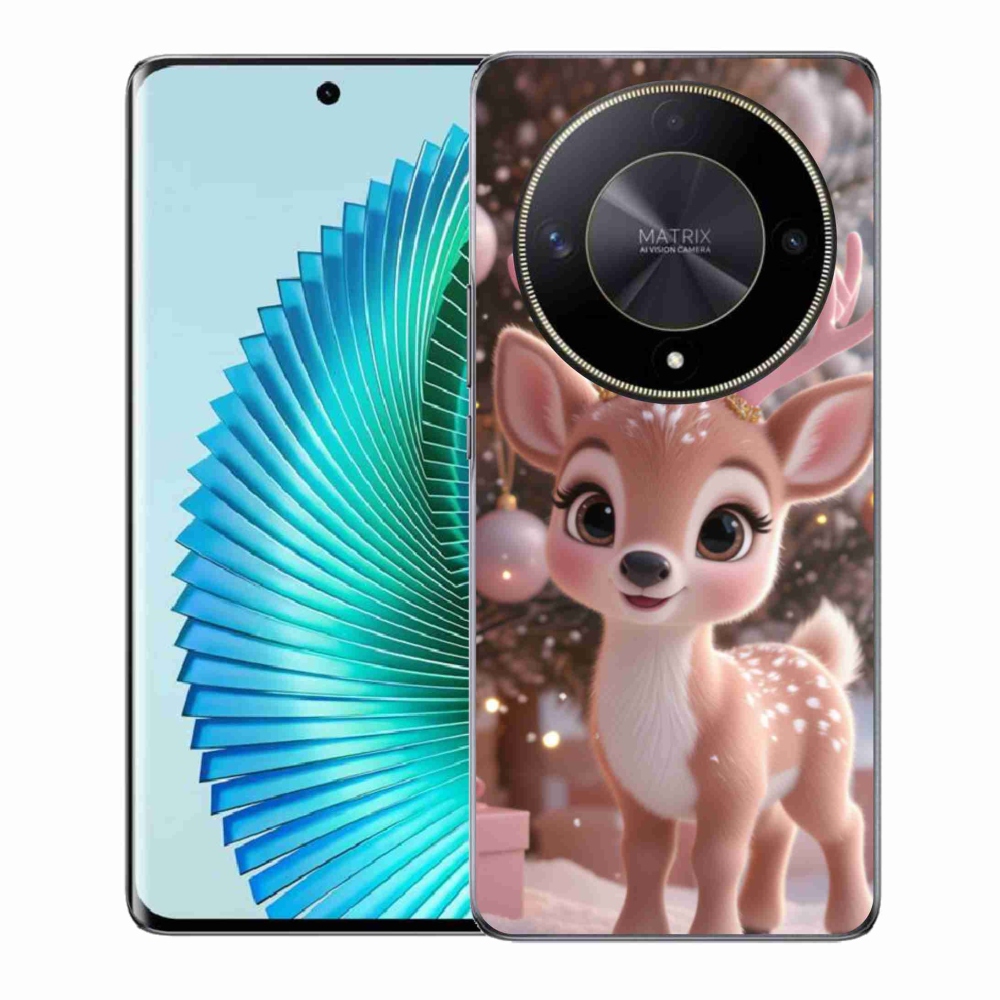 Zselés borítás mmCase a Honor Magic 6 Lite 5G számára - aranyos rénszarvas