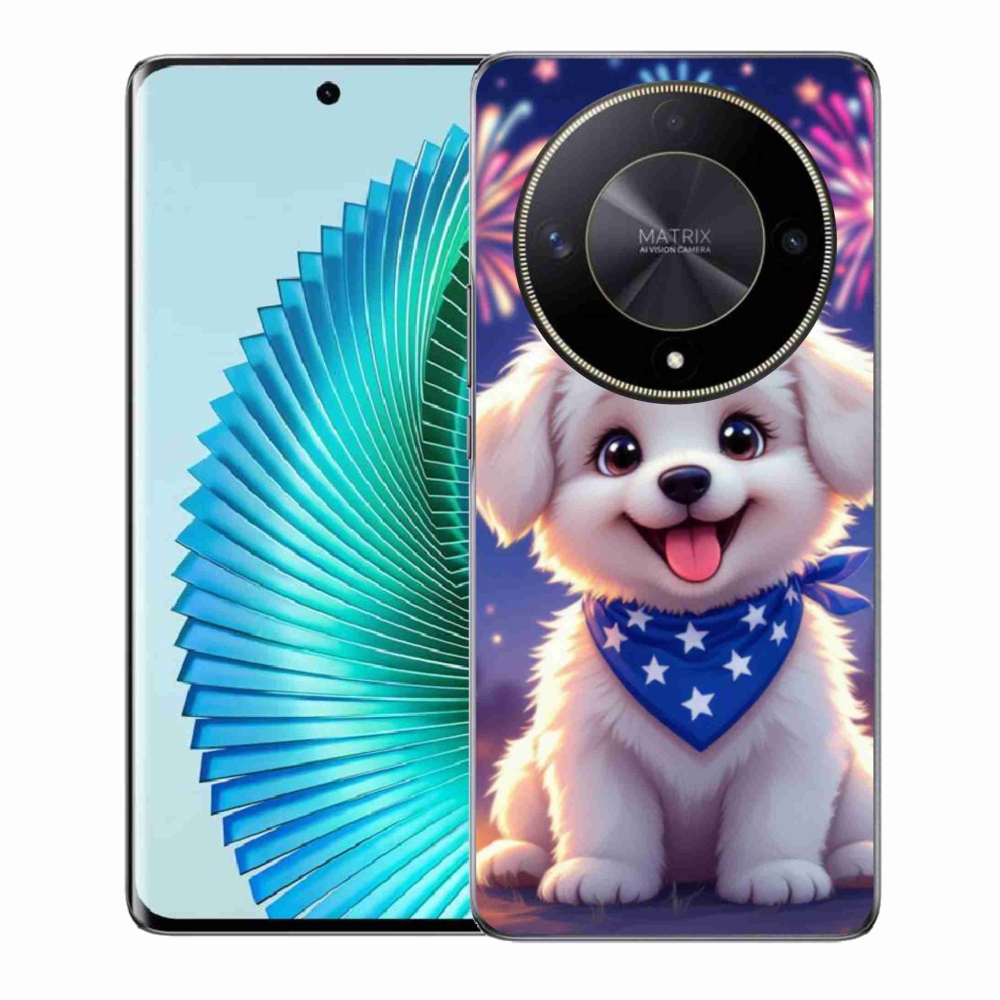 Gél borítás mmCase a Honor Magic 6 Lite 5G számára - ünnepi kölyökkutya