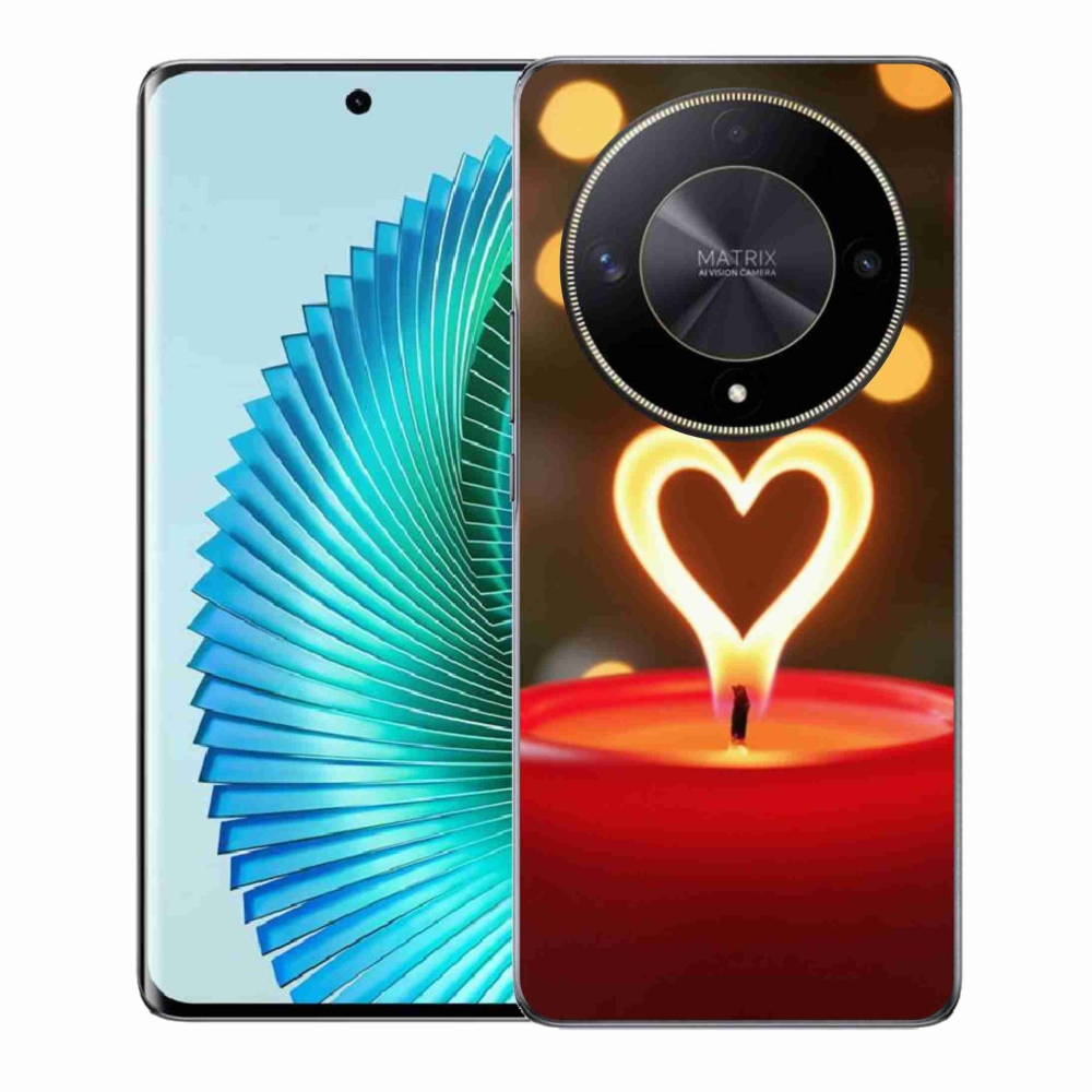 Zselés borítás mmCase a Honor Magic 6 Lite 5G számára - láng szíve