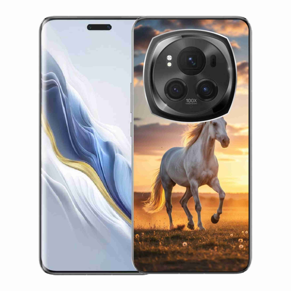 Gél borítás mmCase a Honor Magic 6 Pro 5G számára - futó fehér ló 2